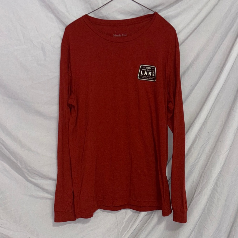 Nautica Red Long Sleeve Tee for Men